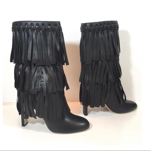 JIMMY CHOO*Black Fringe Boots EU 35.5 $2380 - Picture 7 of 8